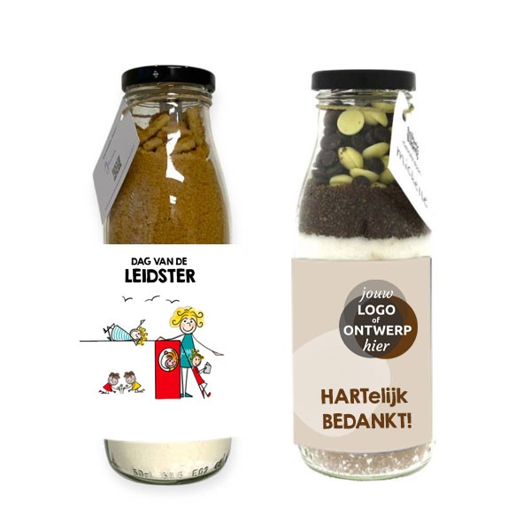 bedrukte-fles-bakmix-geschenk-logo
