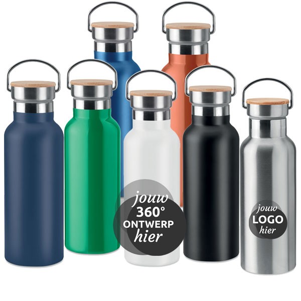 Dubbelwandige-roestvrijstalen-fles-500 ml-bamboe-dop-helsinki