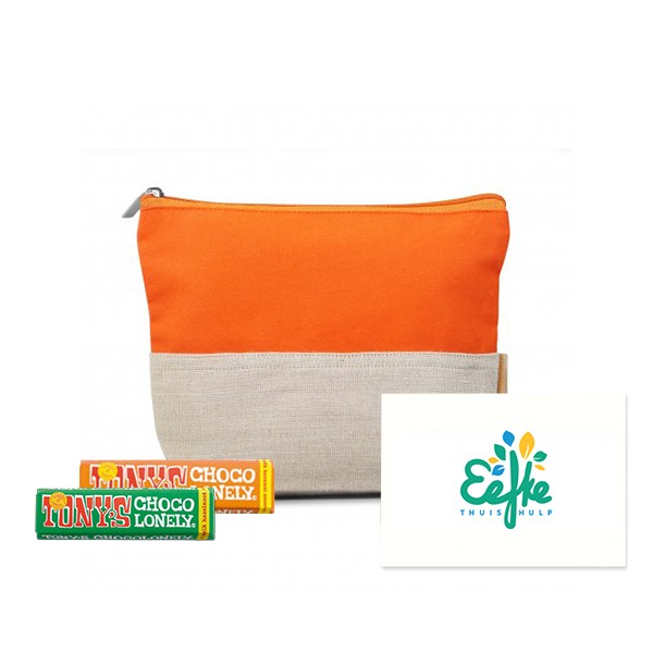 Bio katoenen/jute reisetui met Chocolade