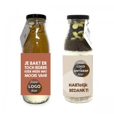 bedrukte-fles-bakmix-geschenk-logo
