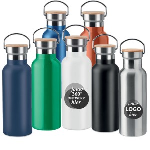 Dubbelwandige-roestvrijstalen-fles-500 ml-bamboe-dop-helsinki