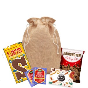 Jute geschenkzak sint