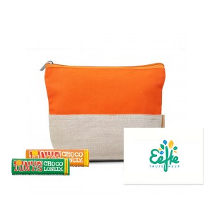 Bio katoenen/jute reisetui met Chocolade