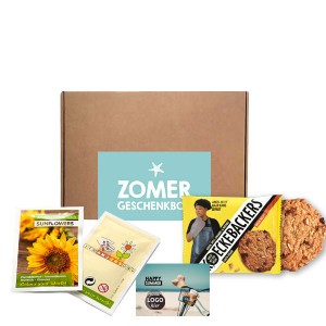 Zomerse koek & zonnige zaden | geschenkbox incl. gepersonaliseerde kaart