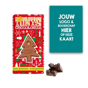 Tony's Chocolonely kerstreep |(brievenbus)geschenk en gepersonaliseerde kaart