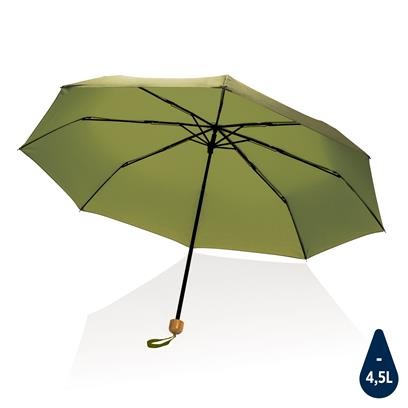 20.5" Impact AWARE™ RPET 190T pongee bamboe miniparaplu