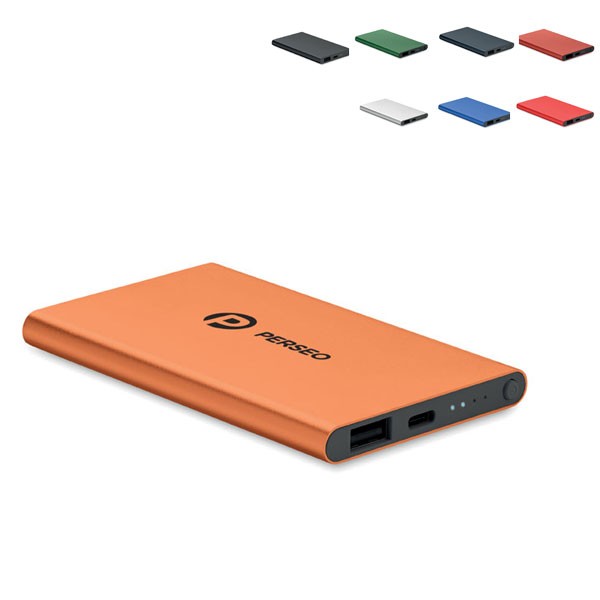 Powerflat powerbank 4000 mAh gerecycled aluminium