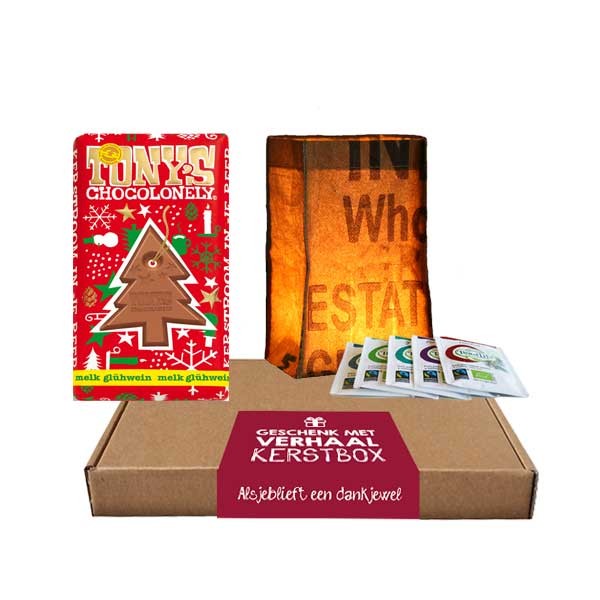 Tealight & Kerstboom chocolate kerstbox