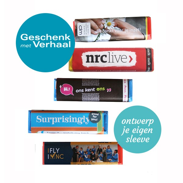 Gepersonaliseerde Tony's Chocolonely reep 50 gr met eigen wikkel