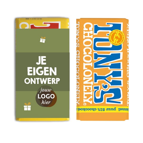 Tony's Chocolonely reep 180 gr met gepersonaliseerde wikkel 